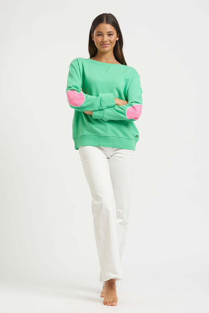 Classic Cotton Sweatshirt - Bright Green/ Hot Pink | EST 1971