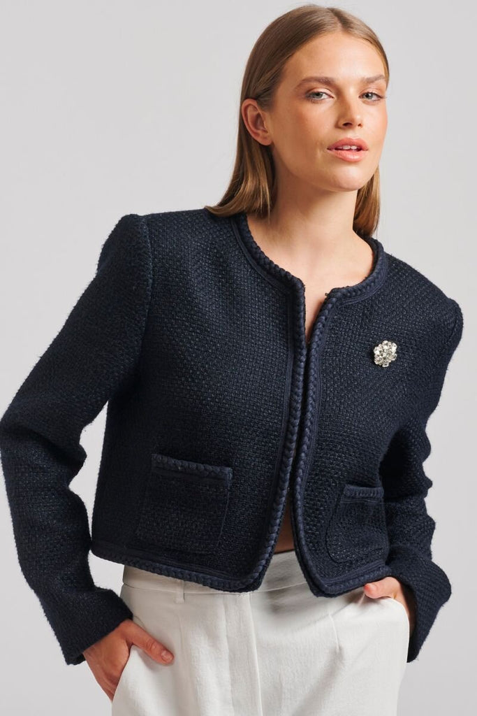 The Audrey Boucle Jacket - French Navy