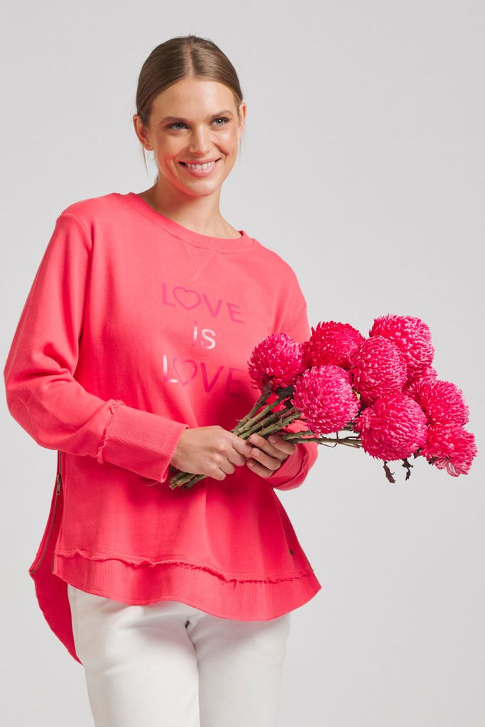 Zipside Love Is Love Sweatshirt - Portsea Red