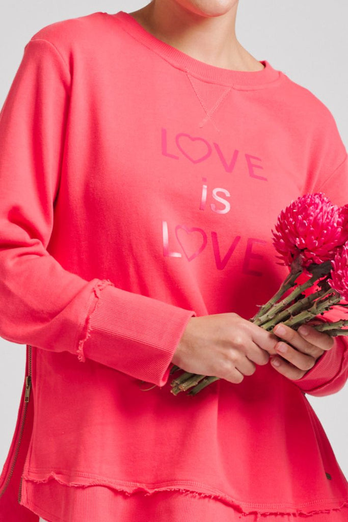 Zipside Love Is Love Sweatshirt - Portsea Red