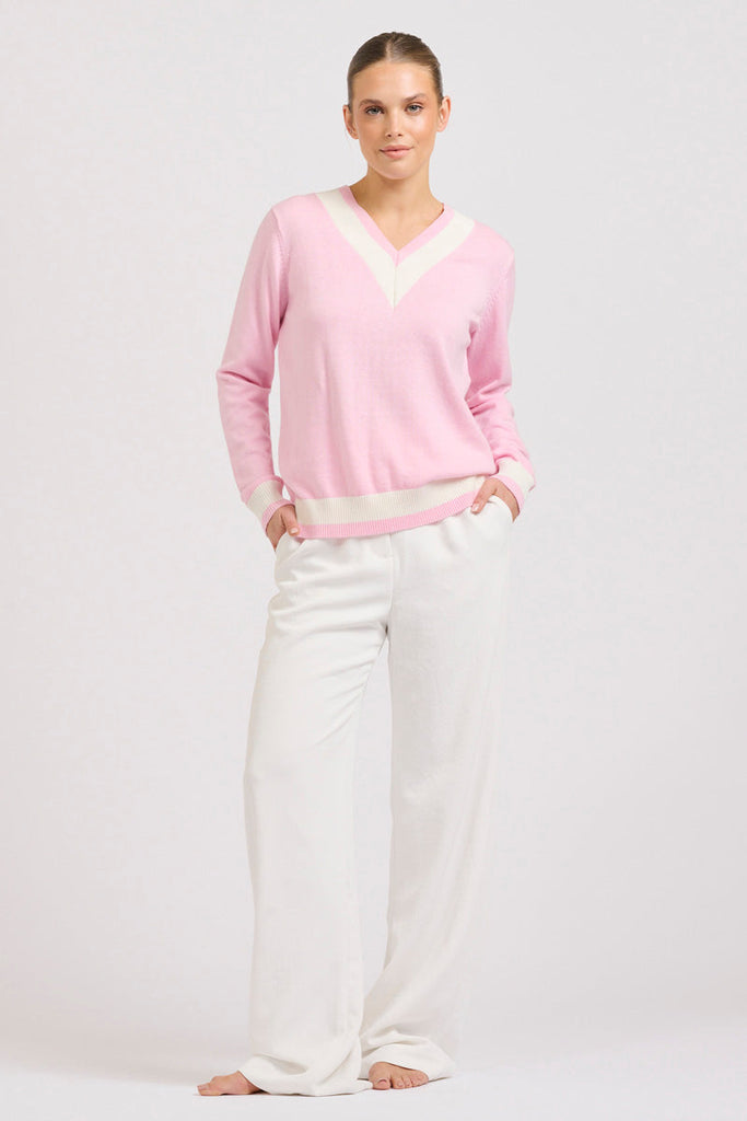 Berkshire Sweater - Ballet Pink/Club White