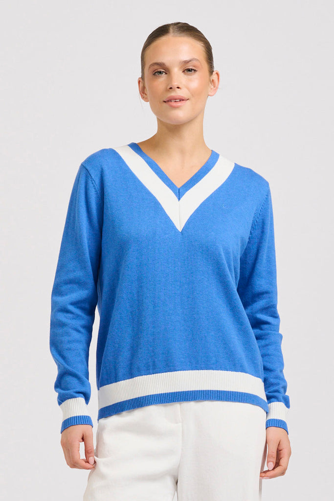 Berkshire Sweater - Cobalt/Club White