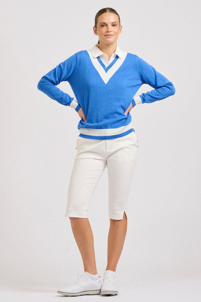 Berkshire Sweater - Cobalt/Club White