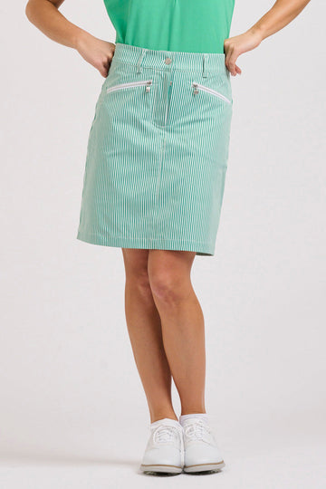 Portsea Skort - Green Stripe