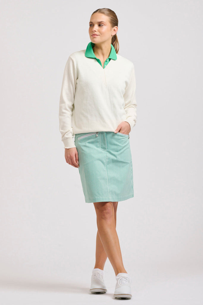 Portsea Skort - Green Stripe