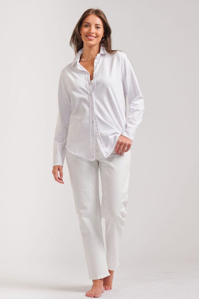 Felicity Cotton Jersey Shirt - White