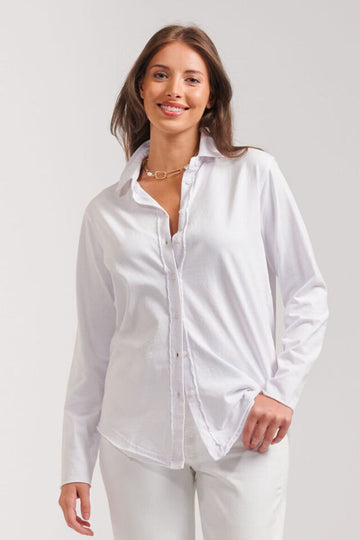 Felicity Cotton Jersey Shirt - White