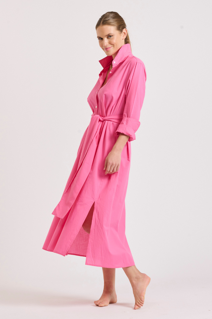 The Luna Oversized Longline Dress - Hot Pink