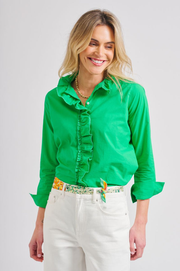 The Piper Classic Cotton Shirt  - Green