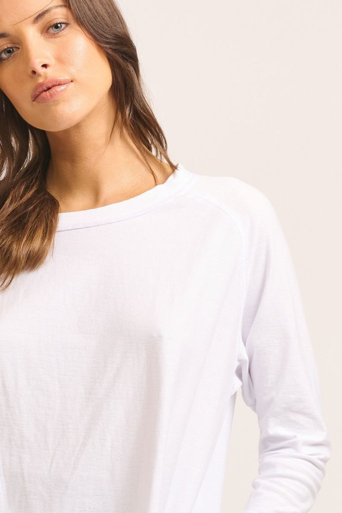 The Raw Crew Long Sleeve Tee - White