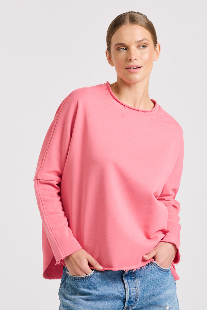 Raw Long Sleeve Sweatshirt - Rose