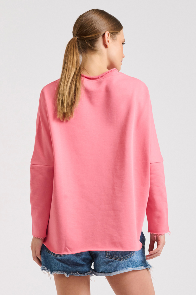 Raw Long Sleeve Sweatshirt - Rose