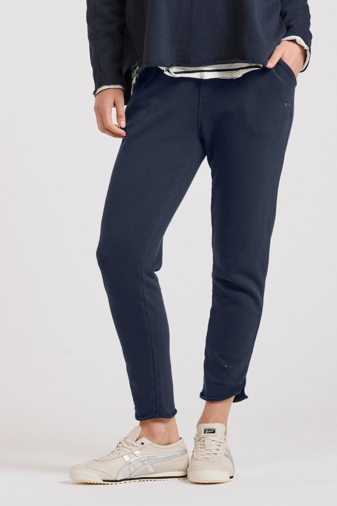 Raw Cotton Track Pant - French Navy