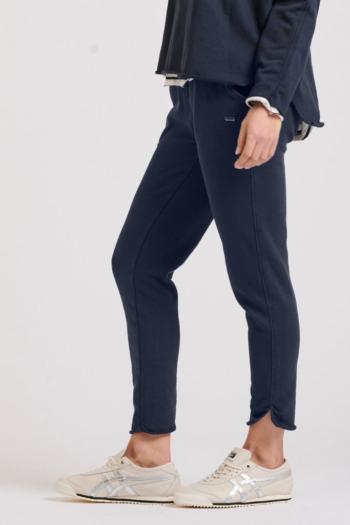 Raw Cotton Track Pant - French Navy