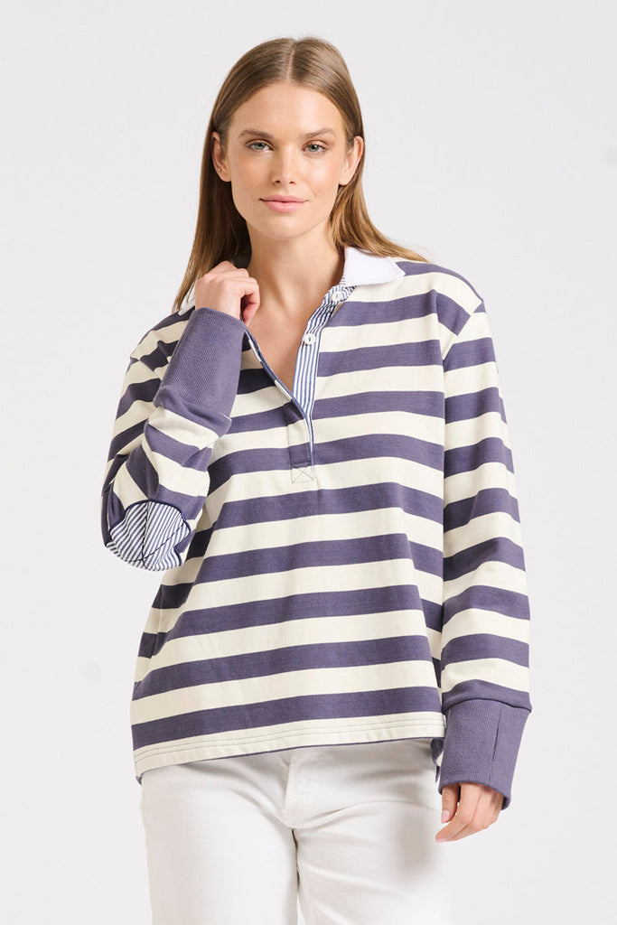 Rugby Cotton Sweatshirt - Old Navy Stripe