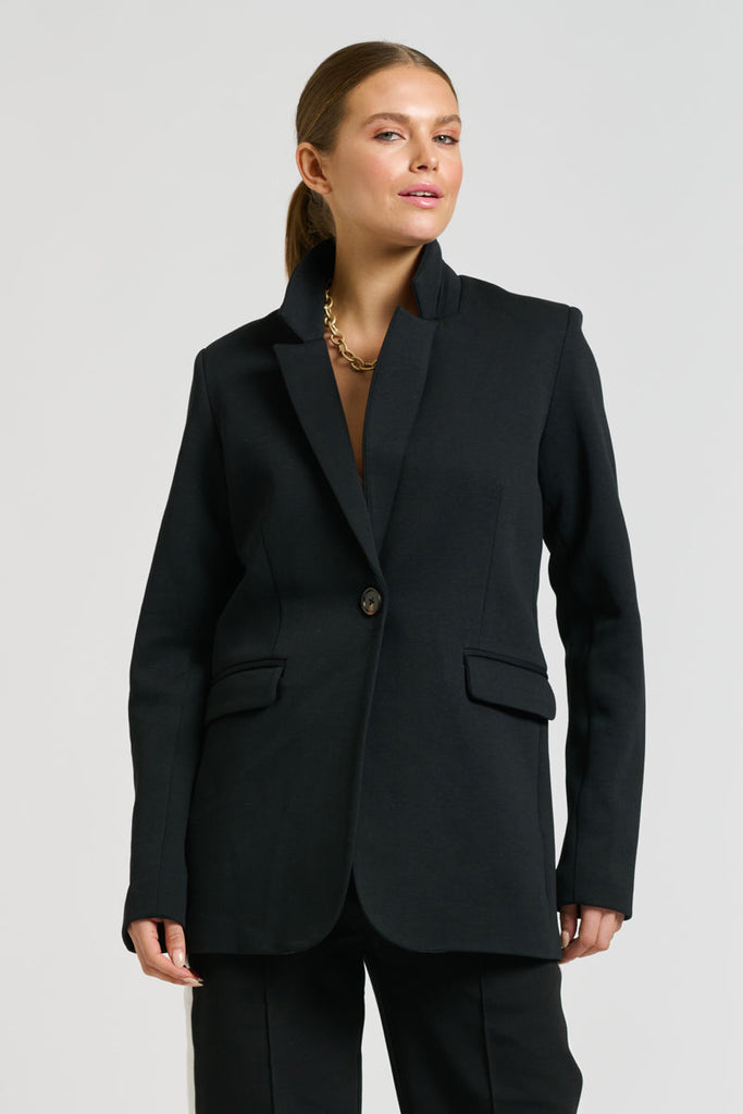 Shirty Iris Scuba Blazer - Black