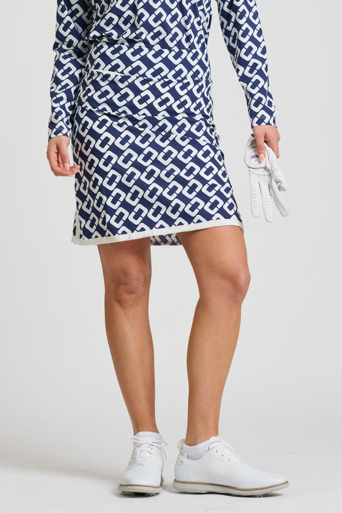 Shirty Madison Long Skort - French Navy Chain