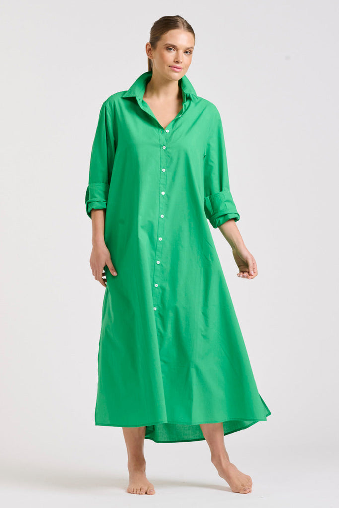 The Luna Oversized Longline Dress - Bright Green