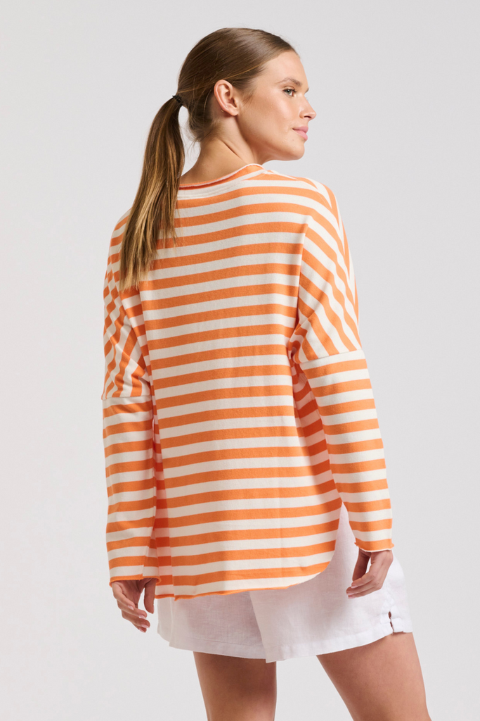 Raw Summer Sweatshirt - Orange/White Stripe