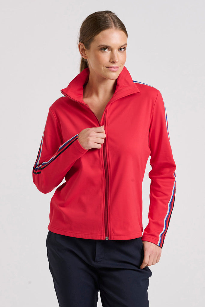 The Birkdale Jacket - Real Red/Multi Trim