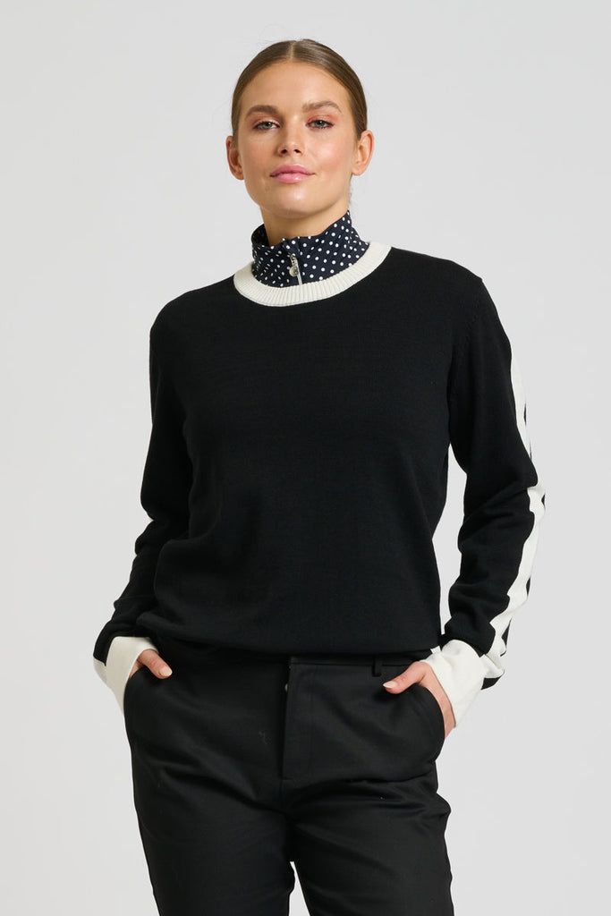 The Highlands Sweater - Black / Club White Trim