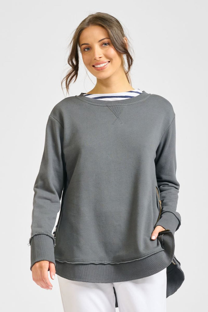 The Zipside Sweatshirt - Coal